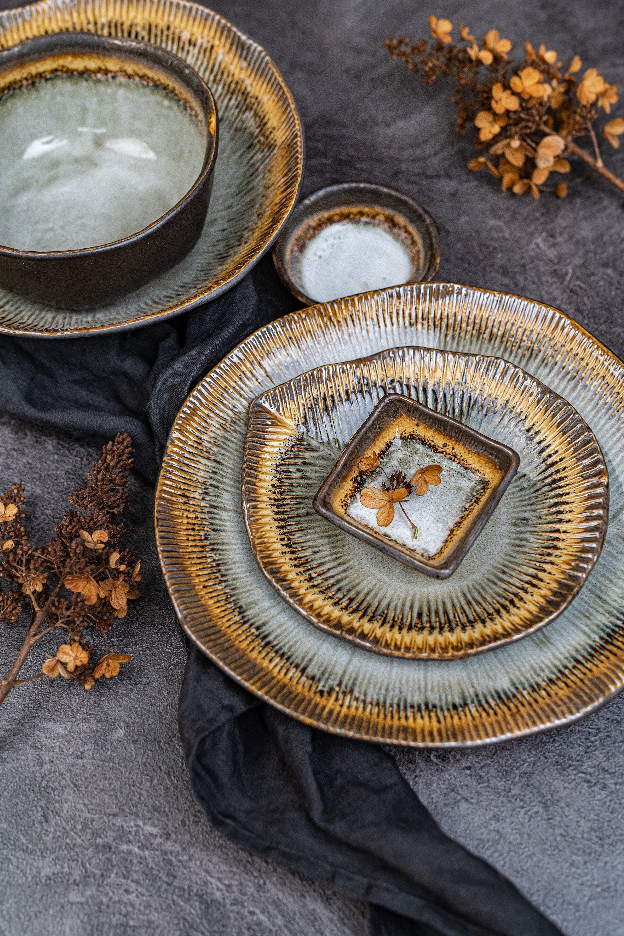 Sauce Bowl 7cm Akane Grey Glaze