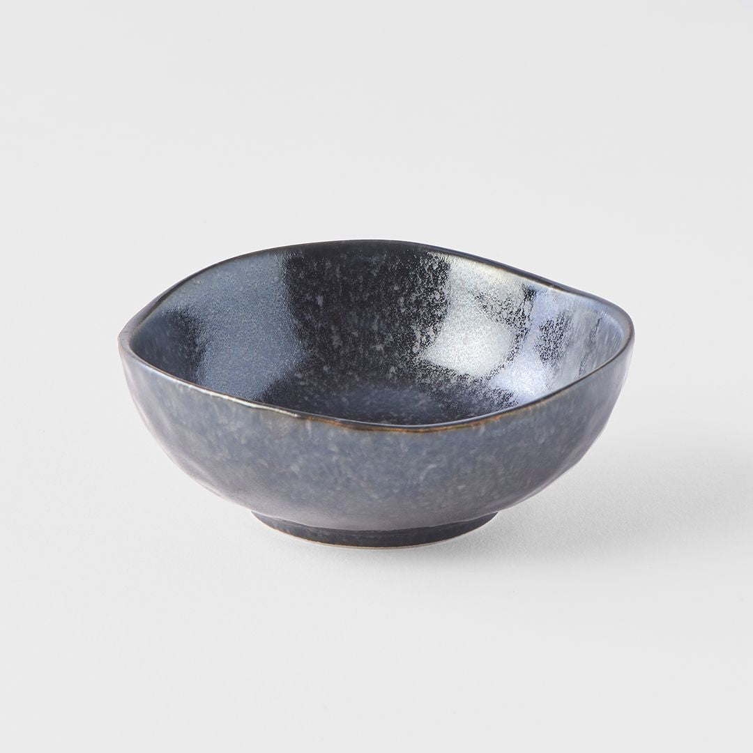 Sauce Dish Organic Shape 11cm Matte Black Glaze