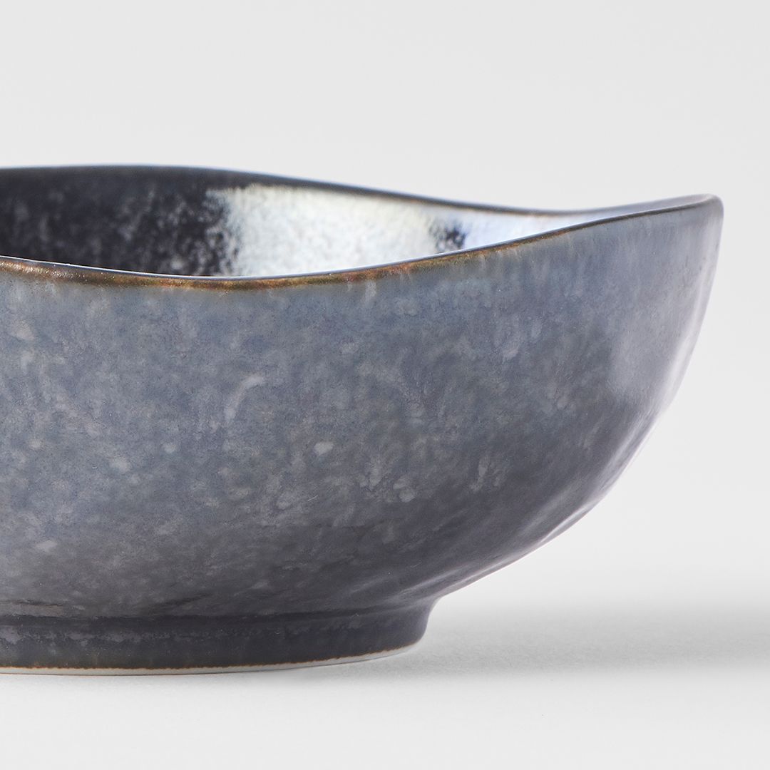 Sauce Dish Organic Shape 11cm Matte Black Glaze