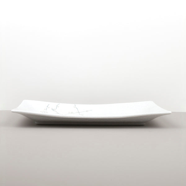 Platter Rectangular 33cm White Blossom Glaze