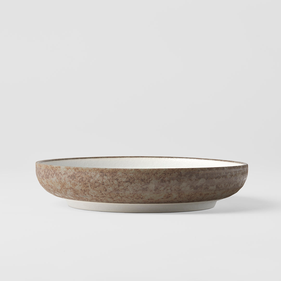 Plate High Rim 22cm Crazed Grey