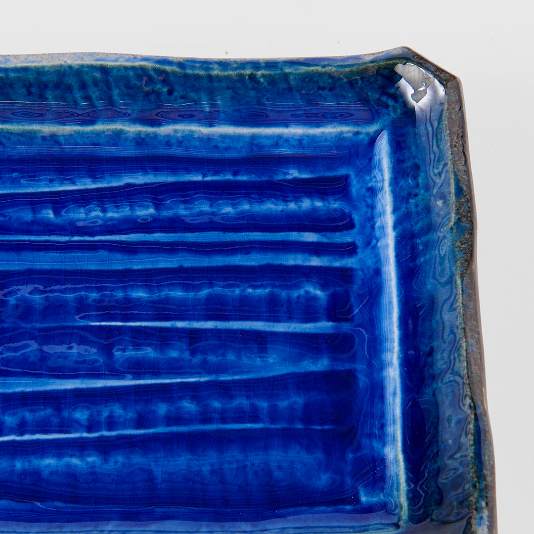 Platter Rectangular 43cm Cobalt Blue Glaze