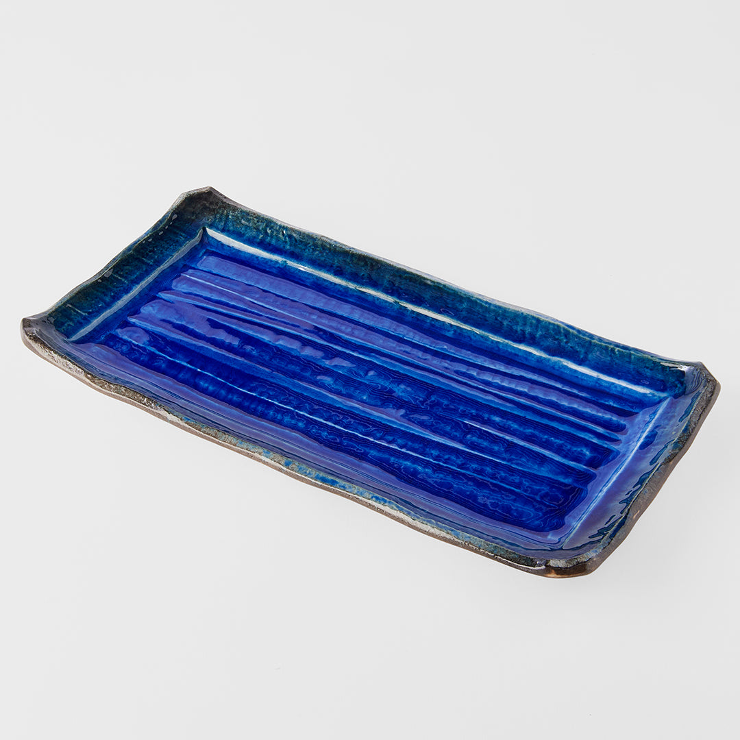 Platter Rectangular 43cm Cobalt Blue Glaze