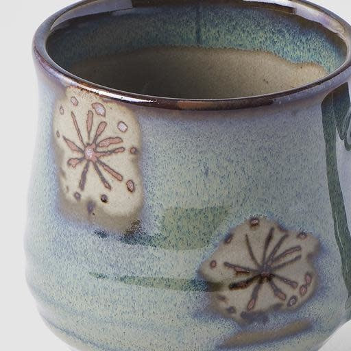 Mug 8cm 225ml Green With Leaf Design