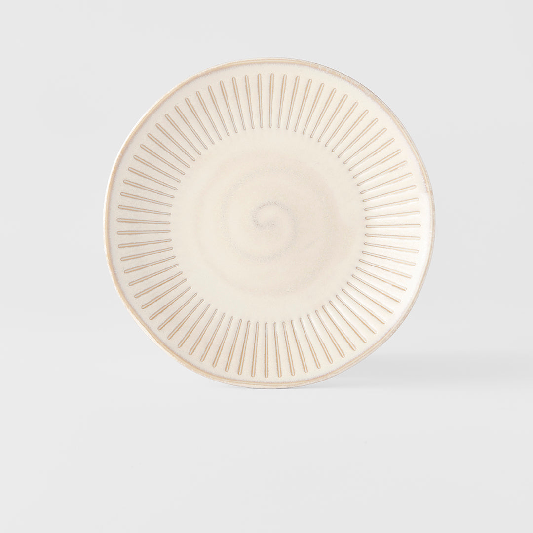 Side Plate 20cm Ridged Alabaster Glaze