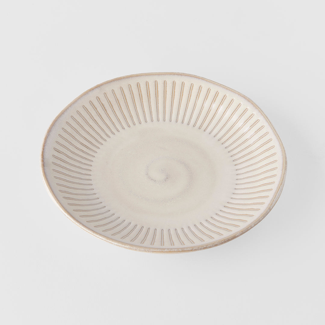 Side Plate 20cm Ridged Alabaster Glaze
