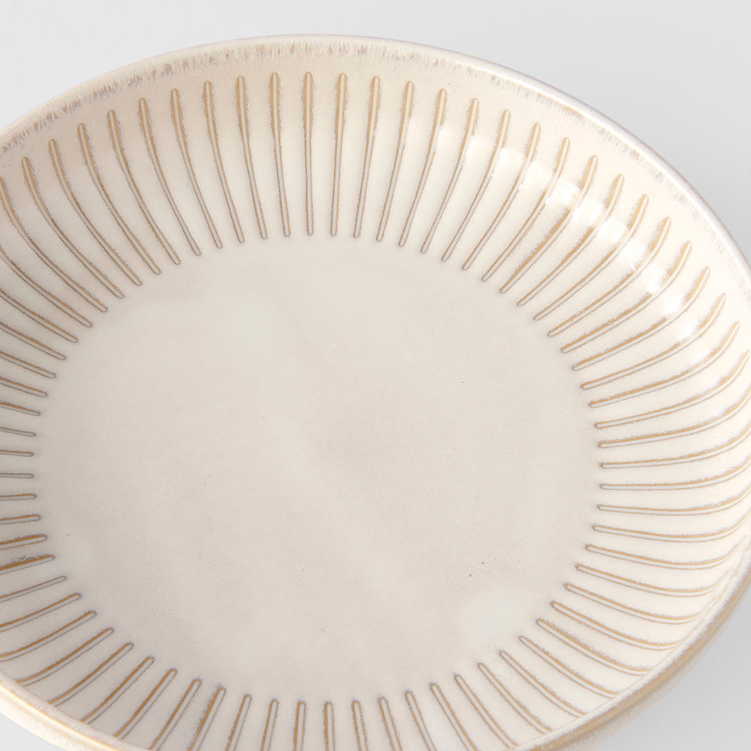 Plate High Rim 20.5cm Ridged Alabaster Glaze