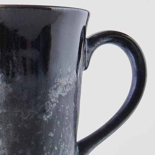 (B-GRADE) Matt & Shiny Black Glaze 8.5 cm, 280 ml / Mug With Handle