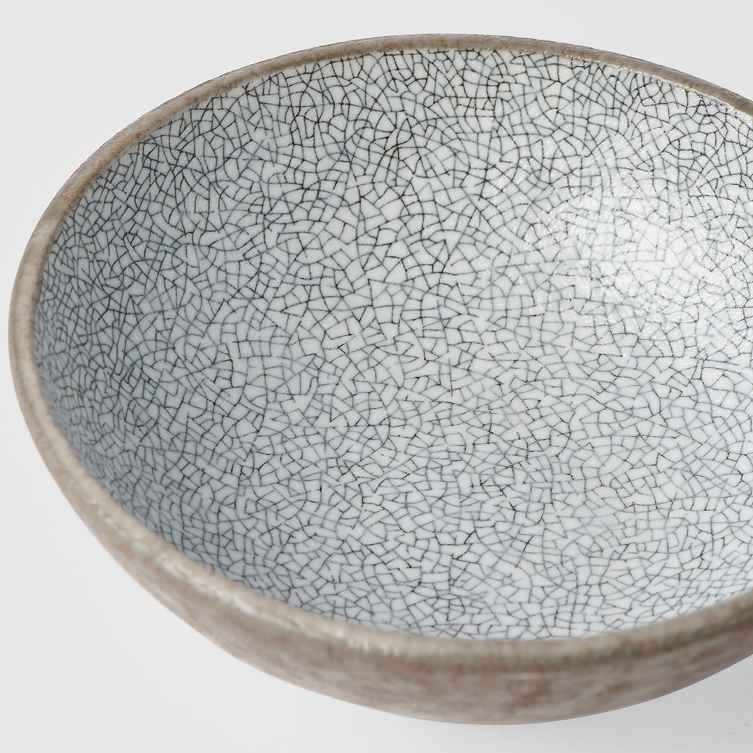 Bowl 13cm Crazed Grey Glaze