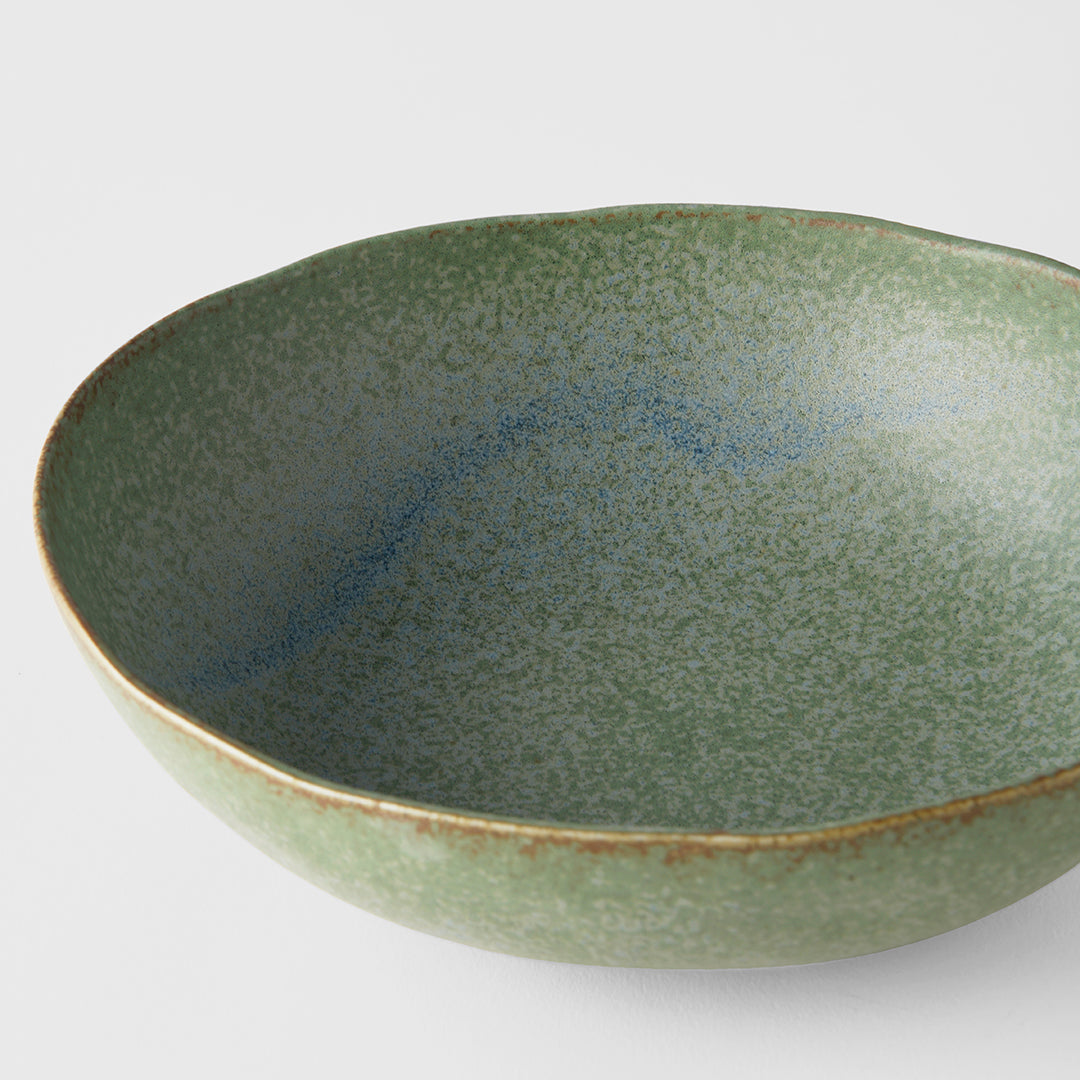 Bowl Oval 19cm Green Fade Glaze