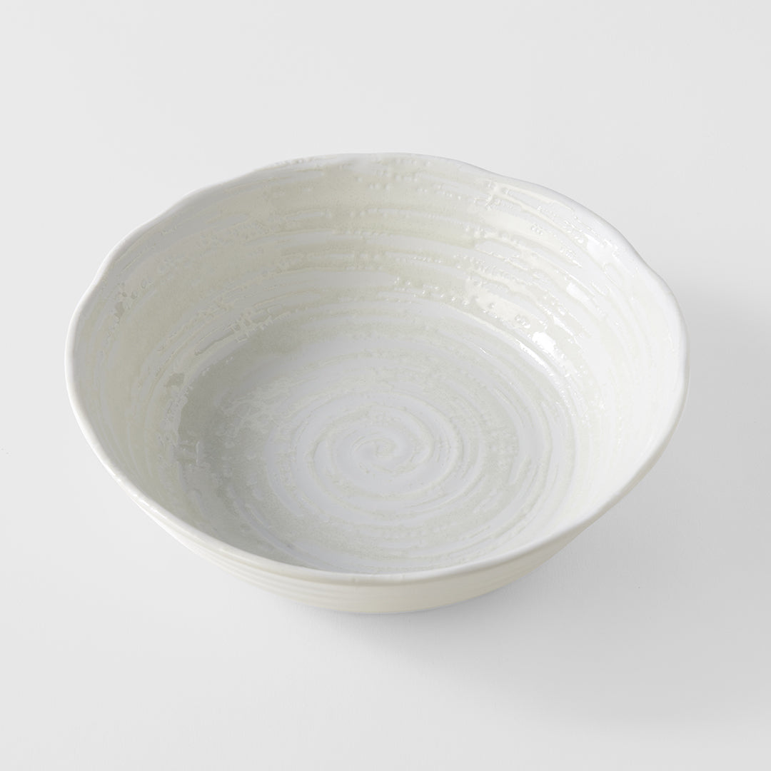 Bowl 21.5cm White Spiral