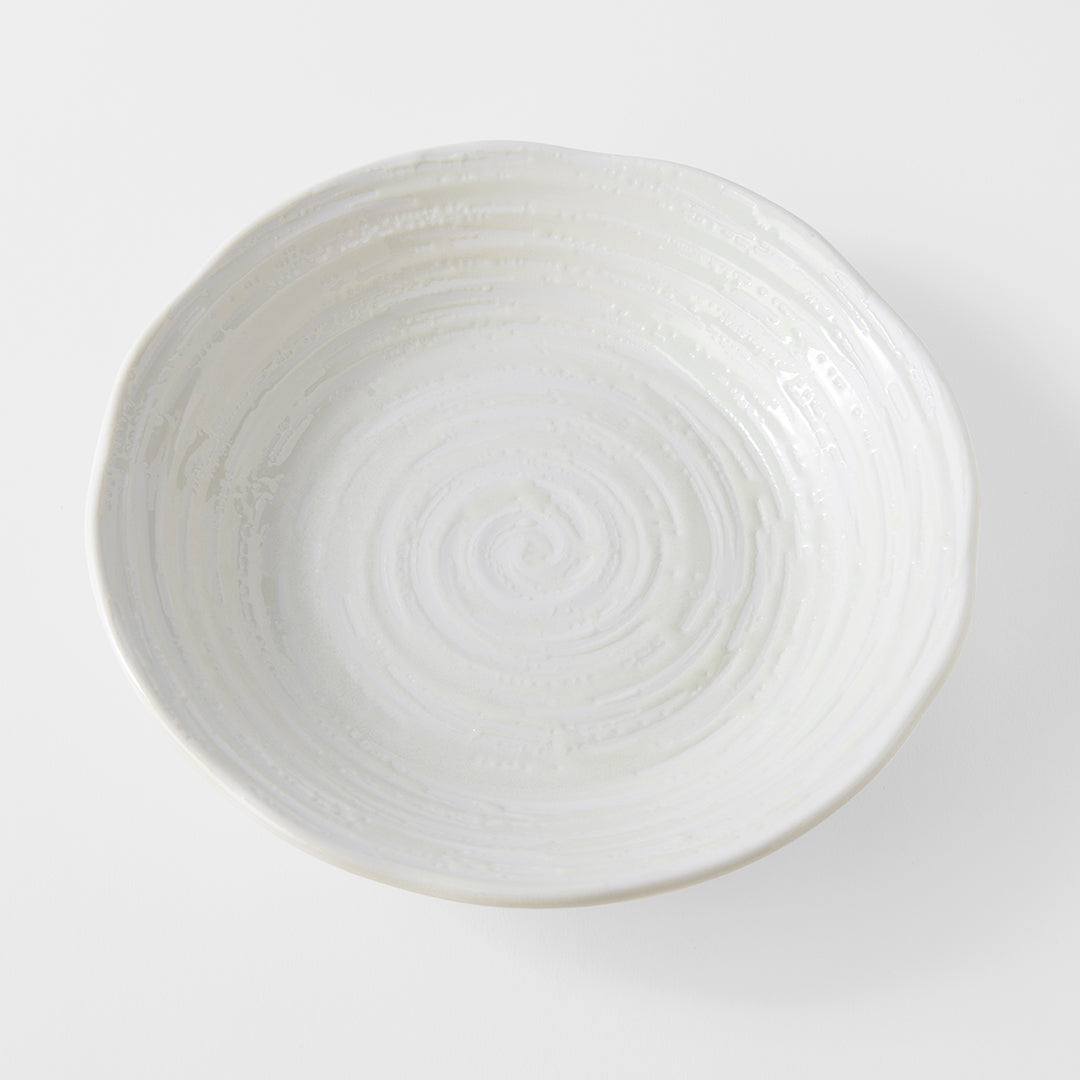 Bowl 23.5cm White Spiral