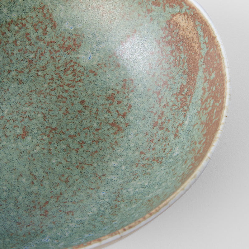 Bowl Oval 16.5cm Green Fade Glaze