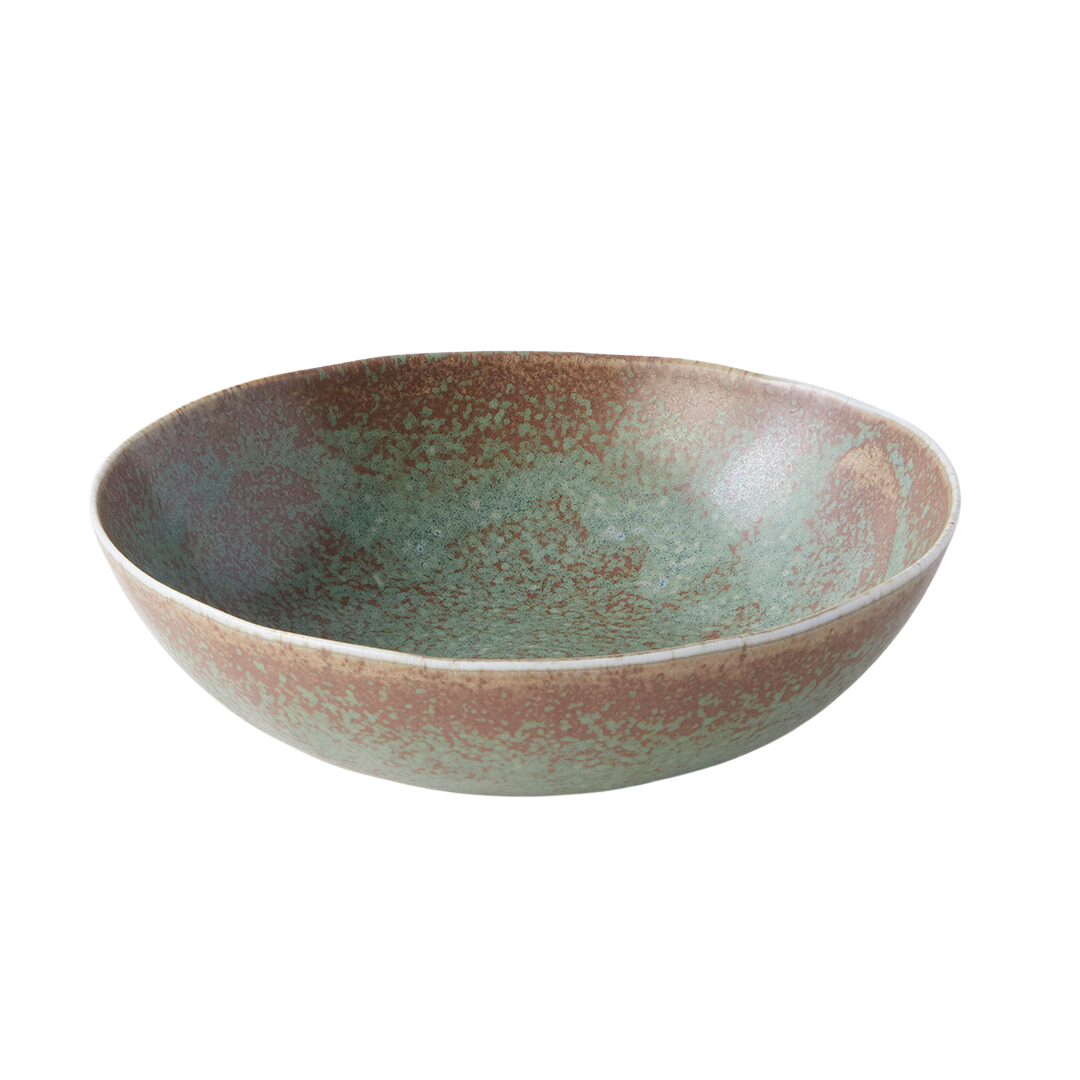 Bowl Oval 16.5cm Green Fade Glaze