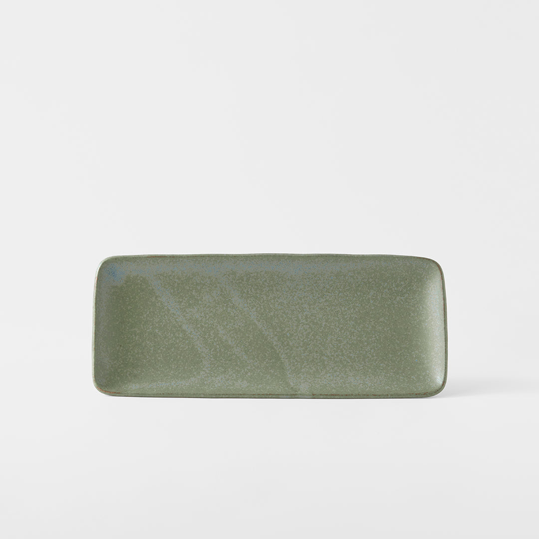 Plate Rectangular 29.5cm Green Fade Glaze