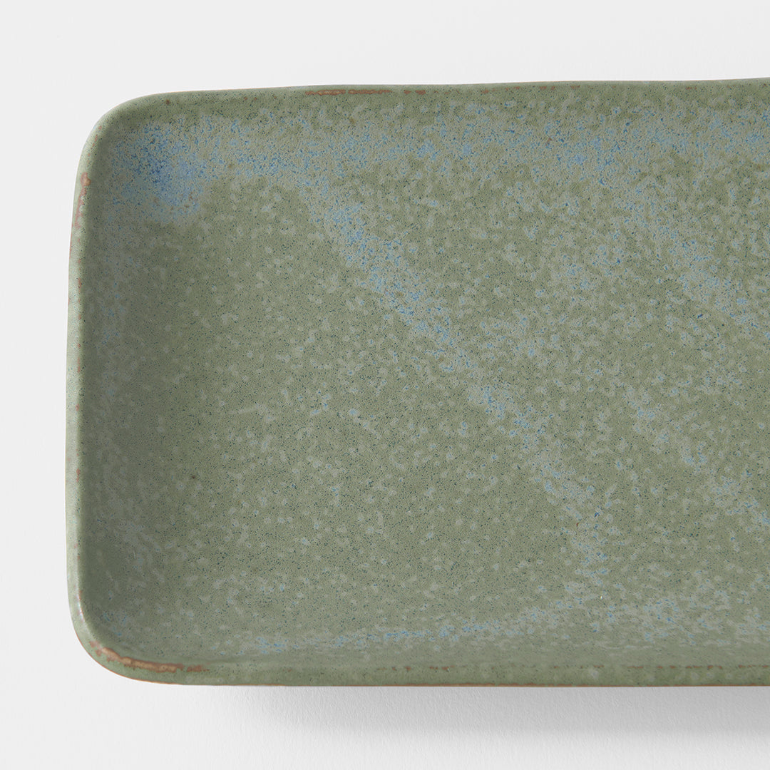Plate Rectangular 29.5cm Green Fade