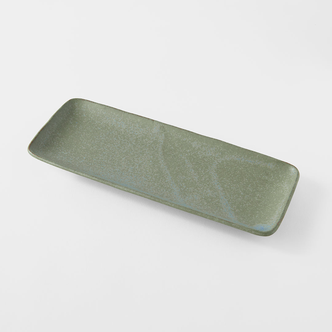 Plate Rectangular 29.5cm Green Fade Glaze