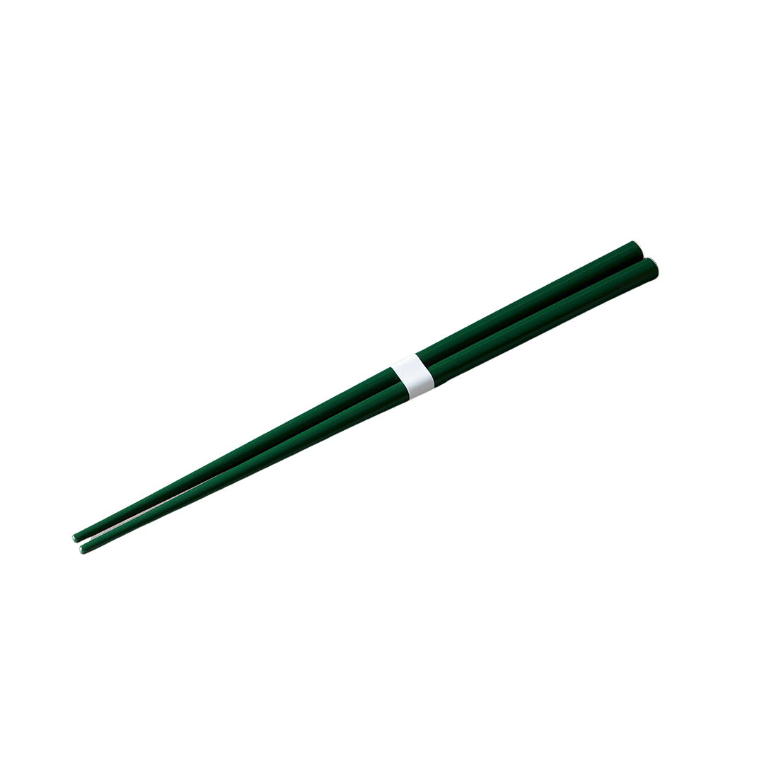 Chopsticks, Lacquered, Green & White Design