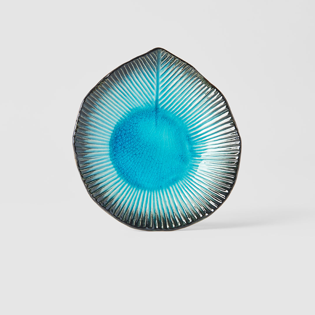 Side Plate Irregular 15.5cm Sky Blue Glaze