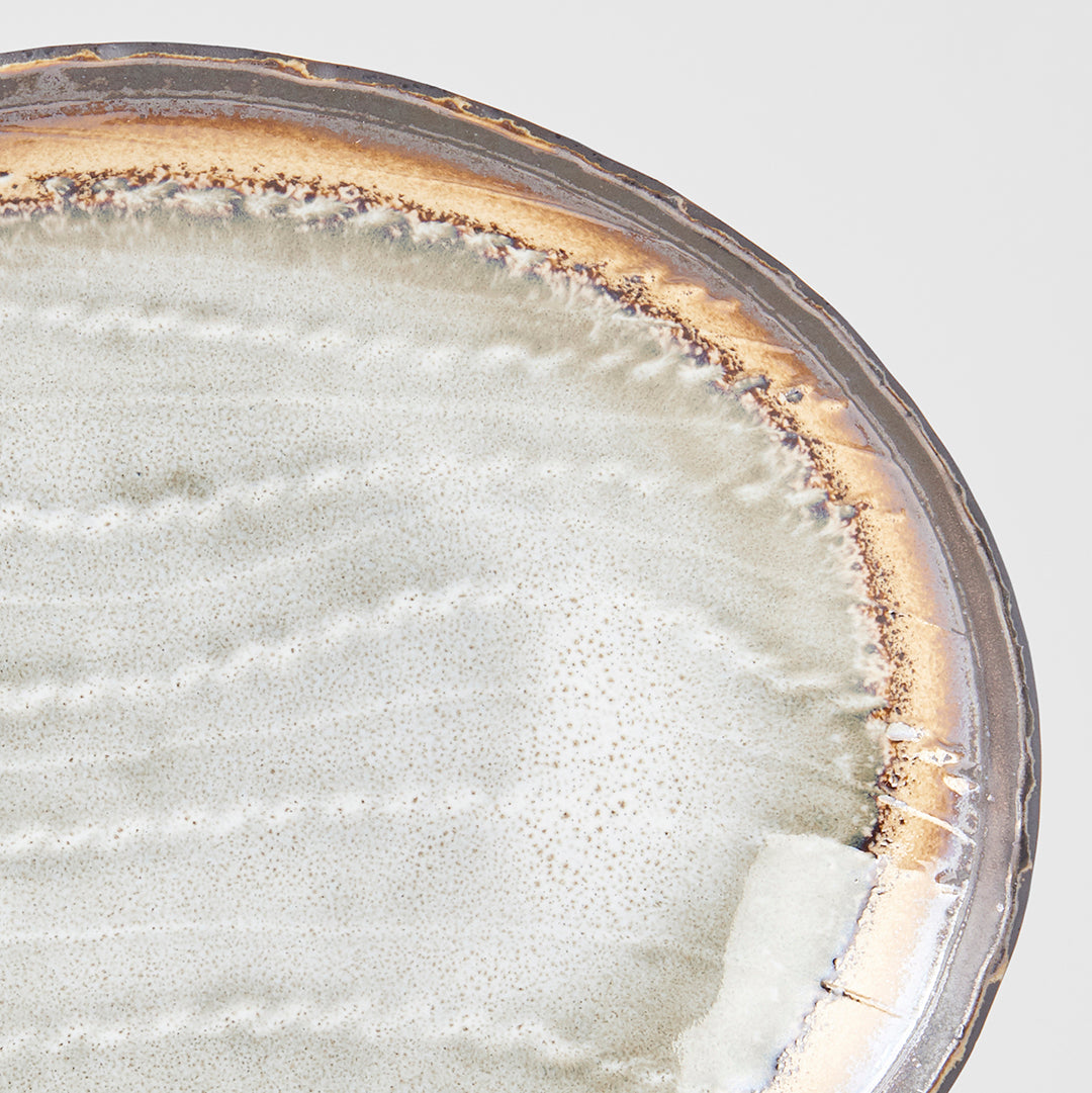 Oval Plate 24cm Akane Grey Glaze