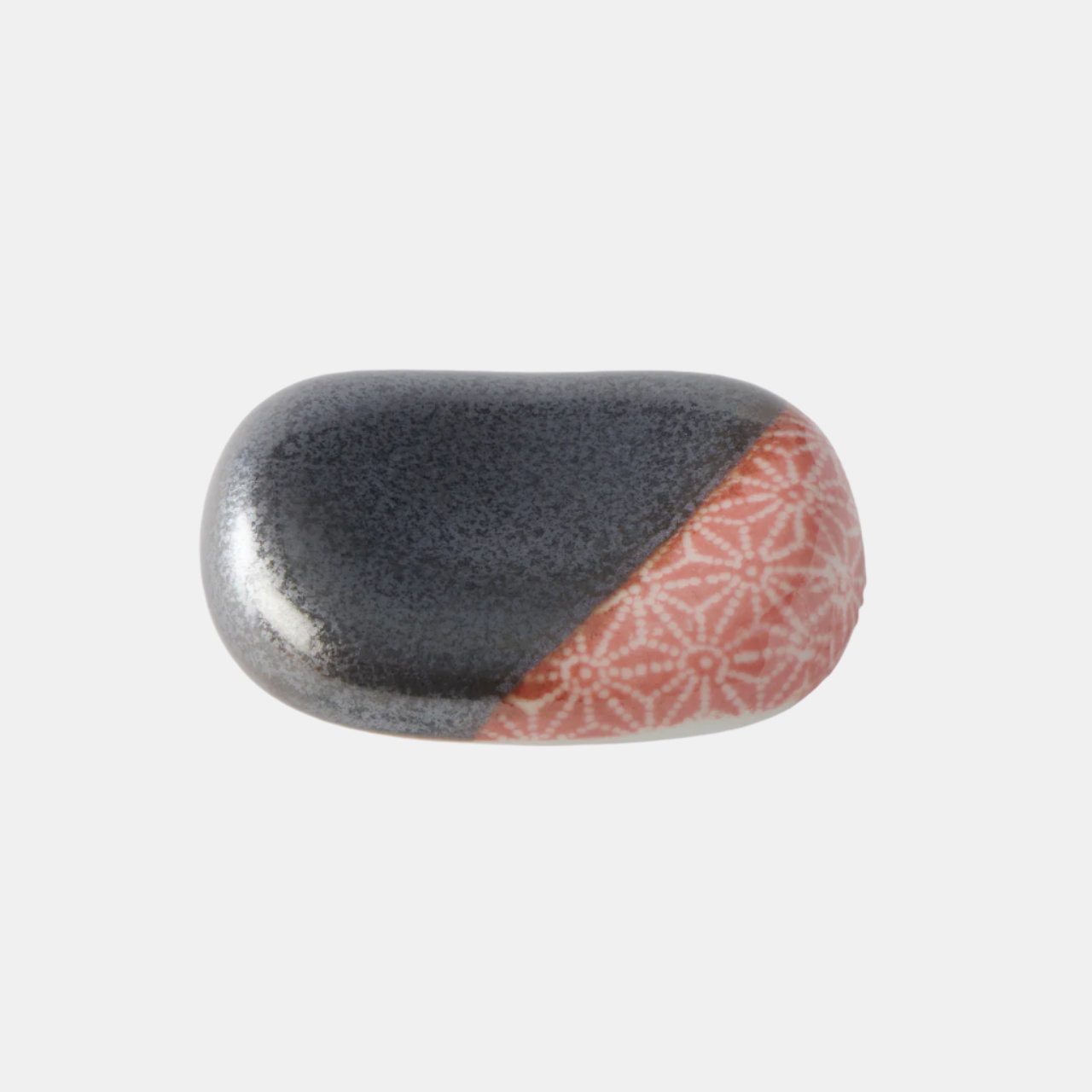 Chopsticks Rest Pebble Black with Orange Section