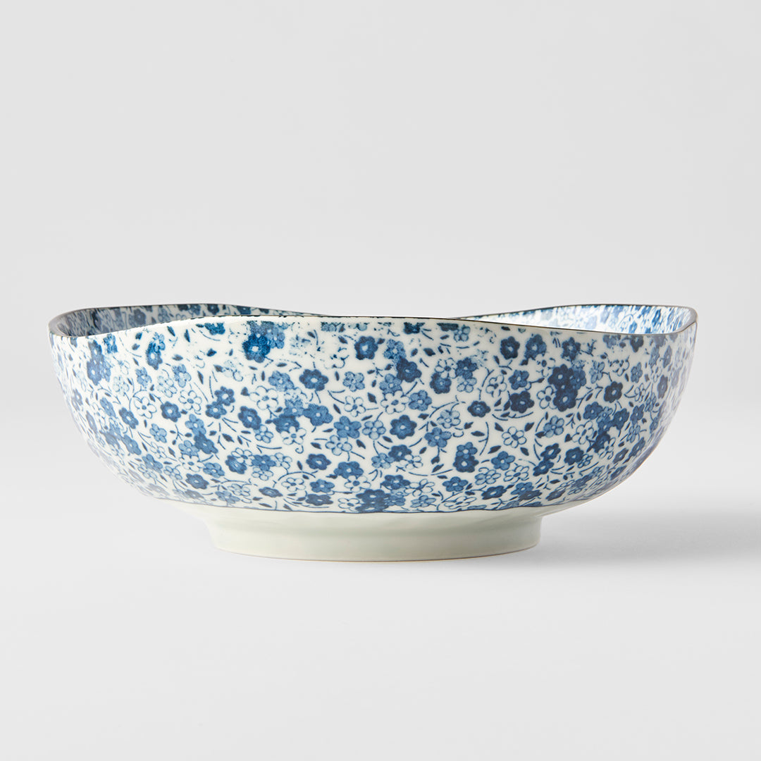 Bowl Organic Shape 20cm Blue Daisy Design