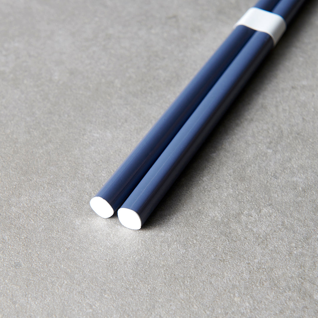 Chopsticks, Lacquered, Navy Blue & White Design