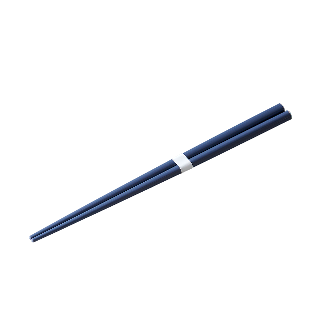 Chopsticks, Lacquered, Navy Blue & White Design