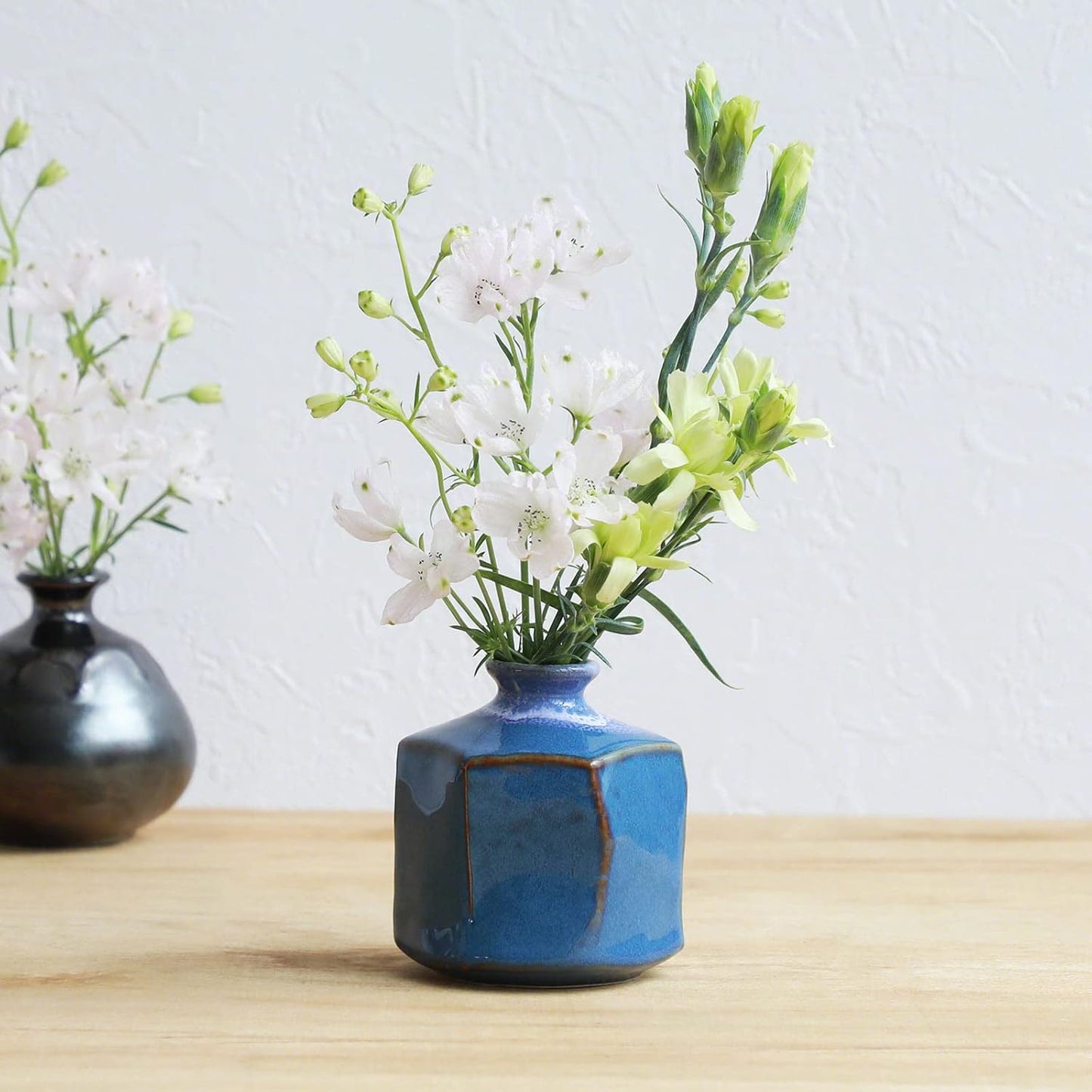 Vase Small Blue Hexagon