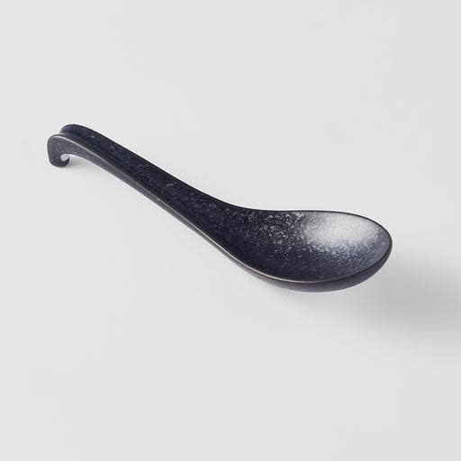 Spoon Ramen 17.5cm Matt Black Glaze - Made In Japan | Japanese Tableware