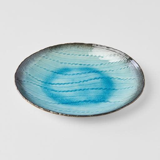 Plate Oval 24x20cm Sky Blue Glaze - Made In Japan | Japanese Tableware