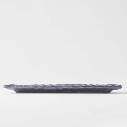 Sashimi Plate 33cm Crumpled Design Metallic