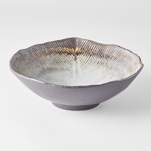 Bowl Irregular 22cm Akane Grey Glaze
