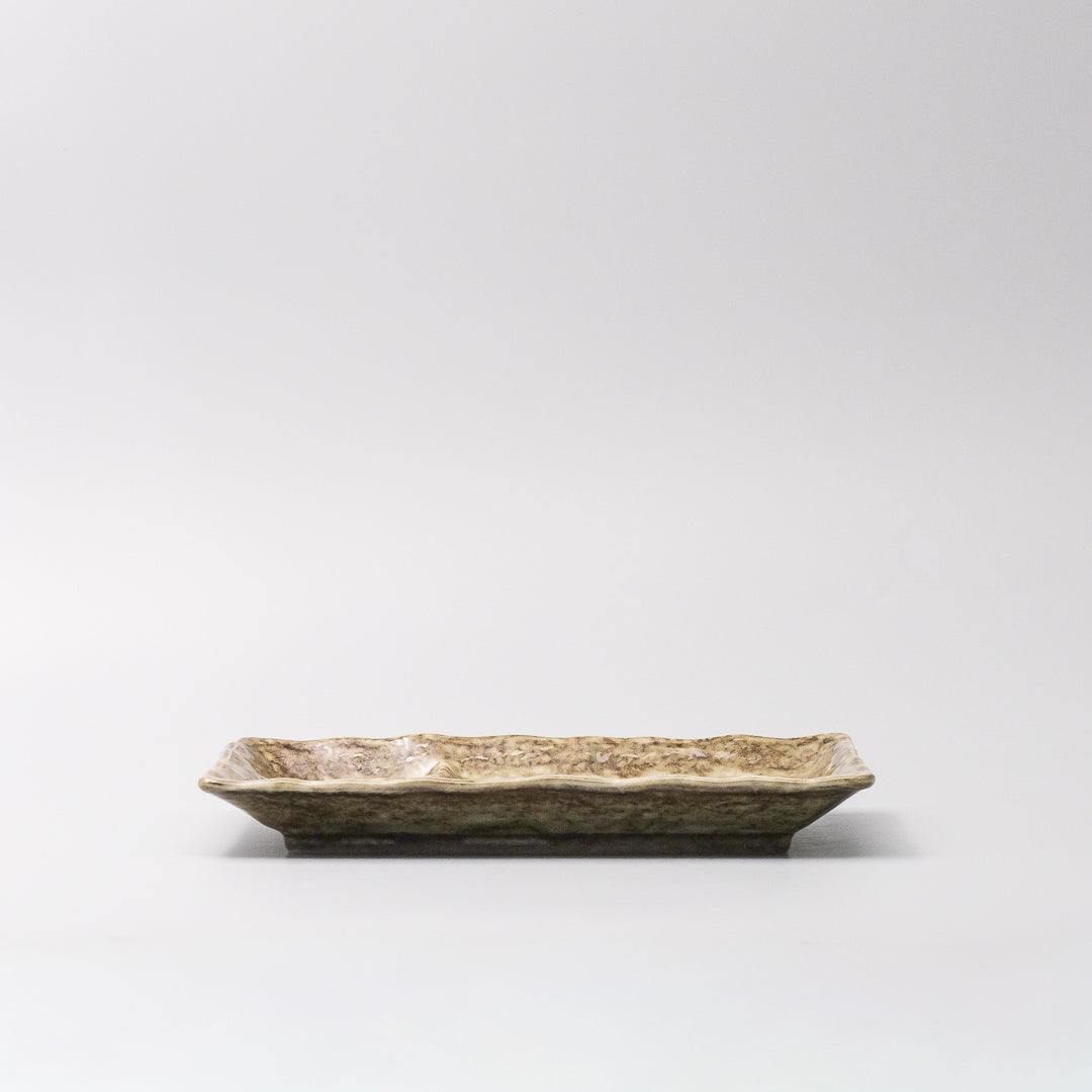Dumpling Plate 21cm Sage Glaze with Built-in 1 Dip