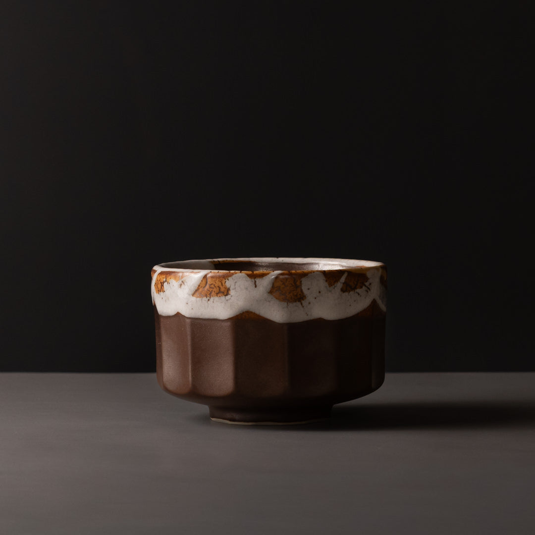 Matcha Tea bowl 11cm Metallic Rust Glaze