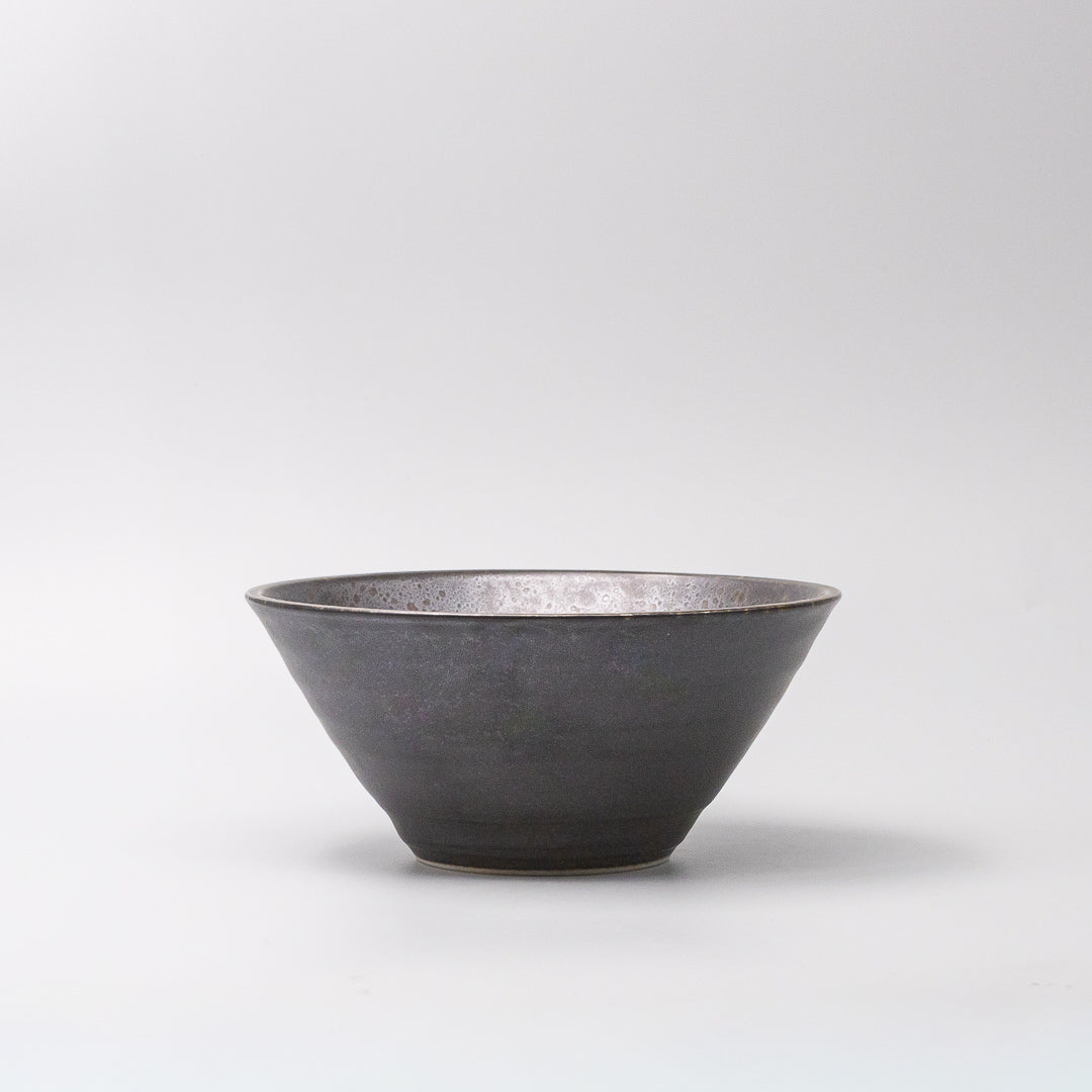 Bowl 19.5cm V Shape Black Pearl Glaze