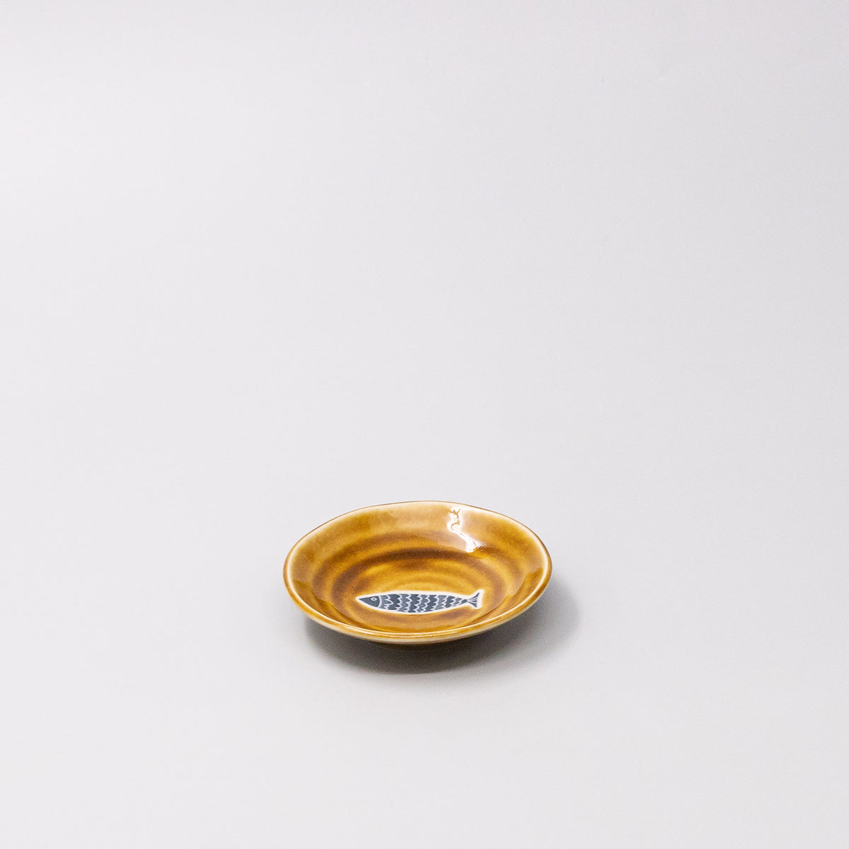 Sauce Dish 9cm Brown Fish Design