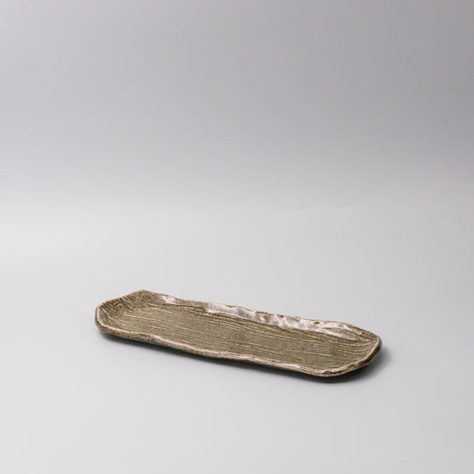 Plate Sashimi Organic Shape 13cm Sage Glaze