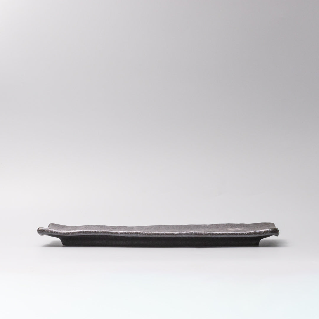 Plate Rectangular 33x11cm Matte Black Glaze
