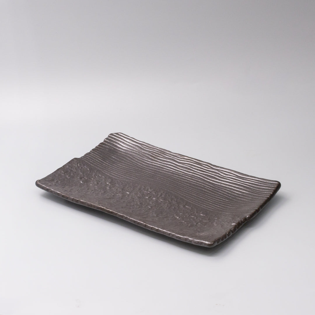 Platter Rectangular 32cm Matte Black Glaze