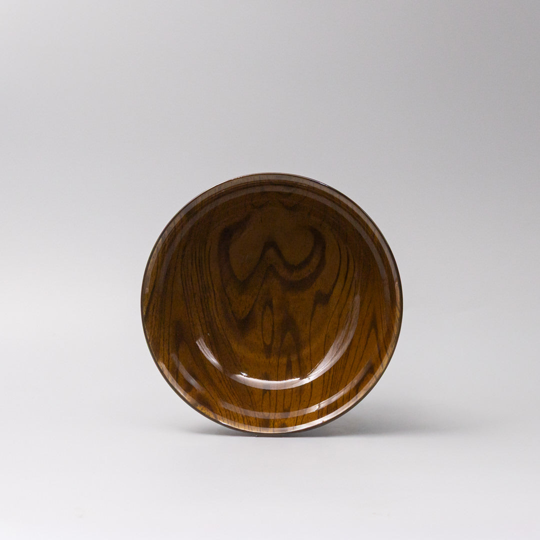 19cm ceramic udon bowl dark kurumi glaze front view