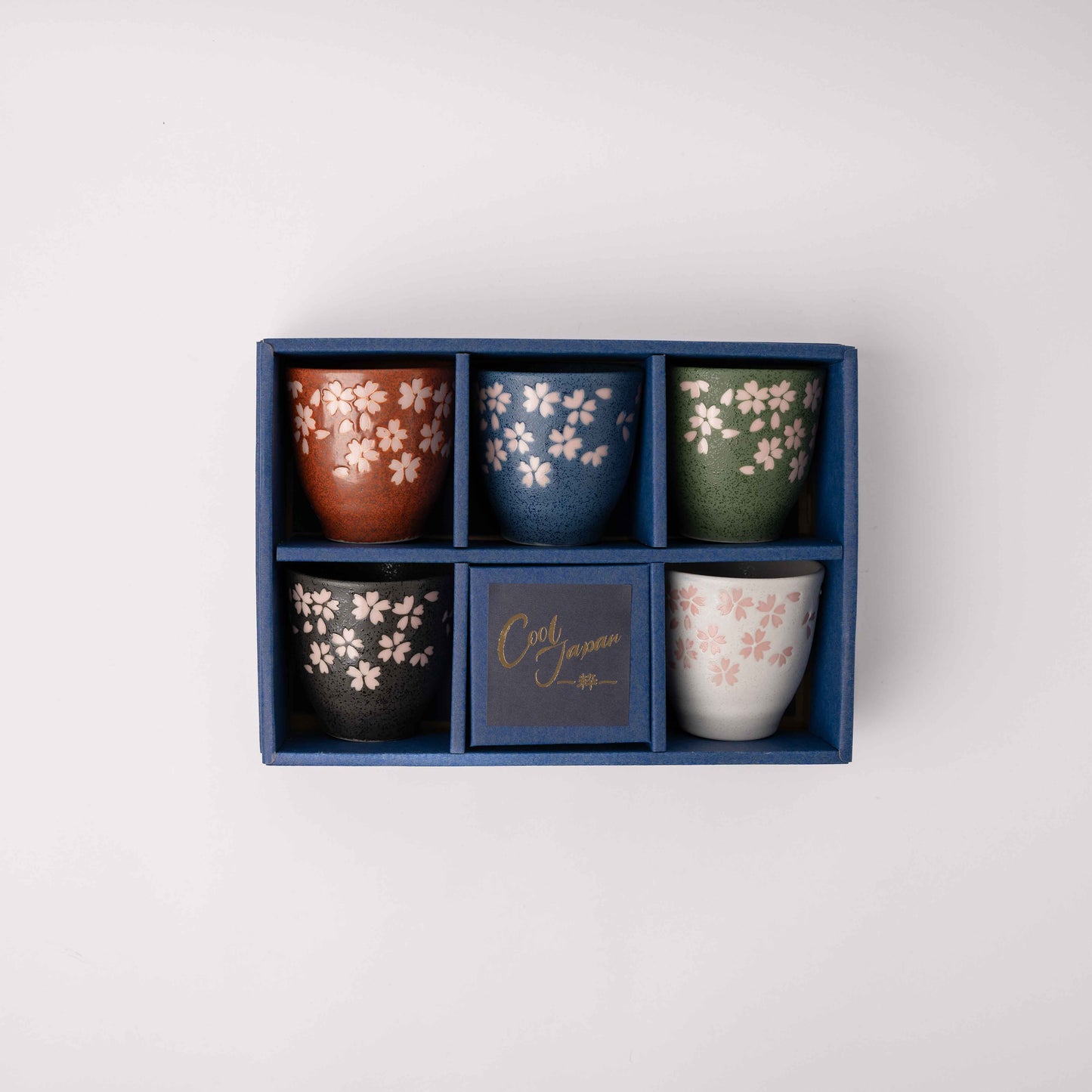 Gift Set Five Cups / Cherry Blossom Design / 8D x 7.5H