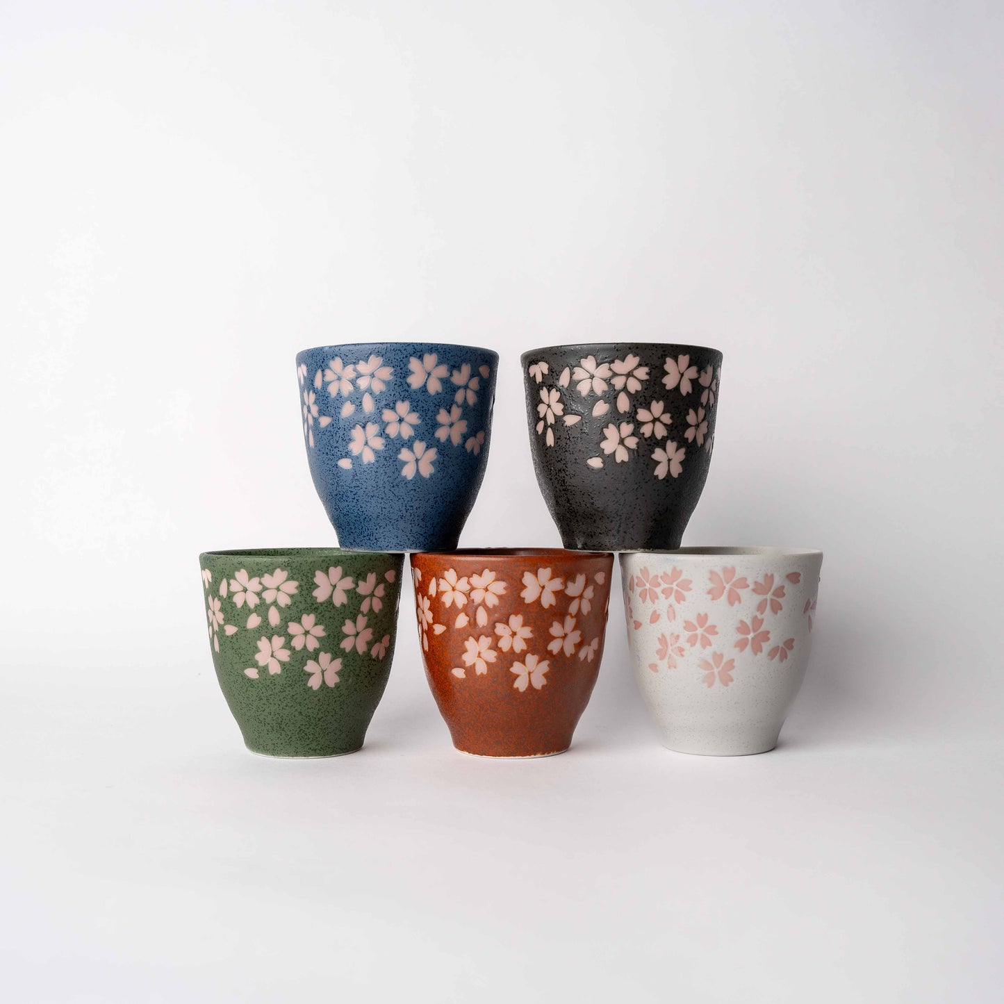Gift Set Five Cups / Cherry Blossom Design / 8D x 7.5H