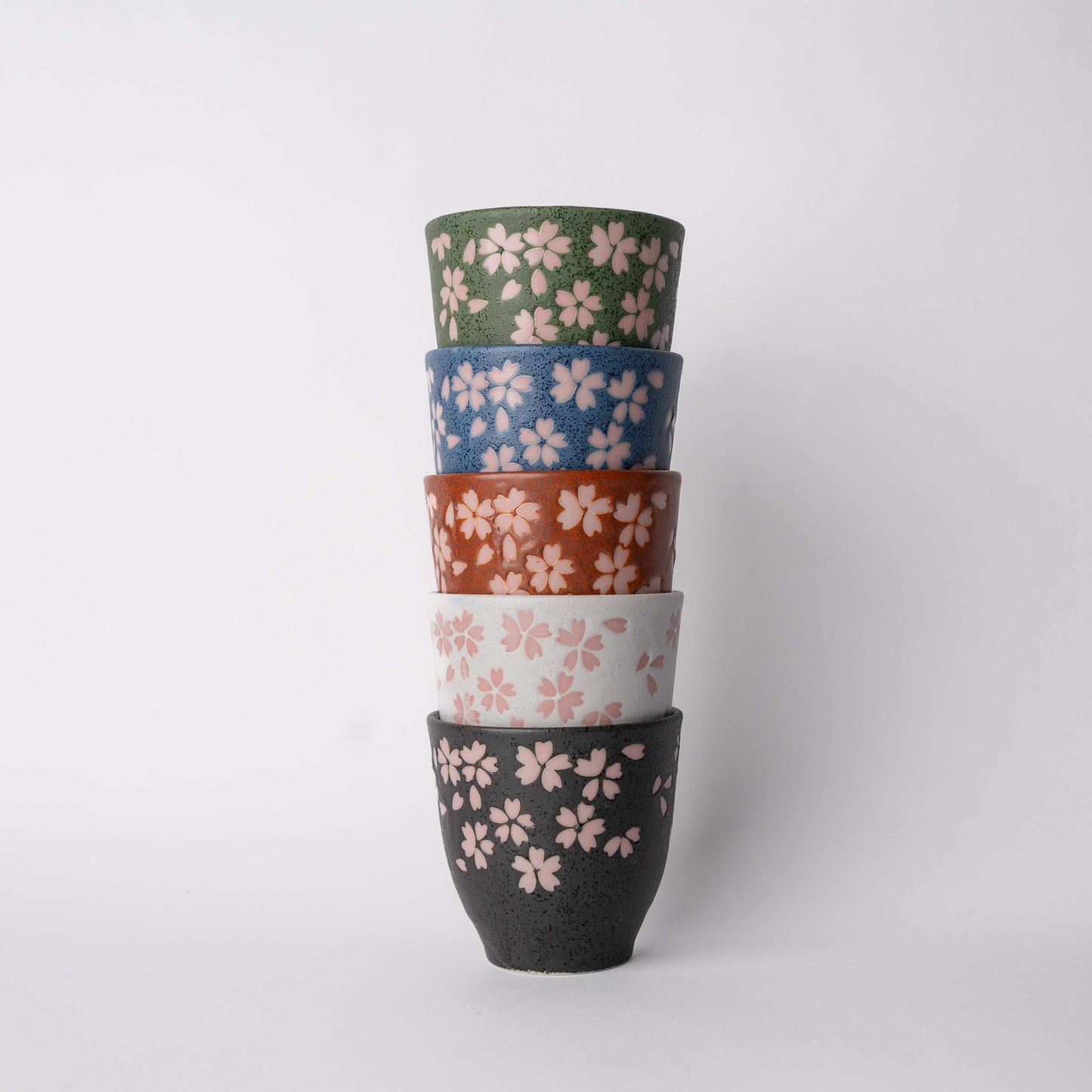 Gift Set Five Cups / Cherry Blossom Design / 8D x 7.5H