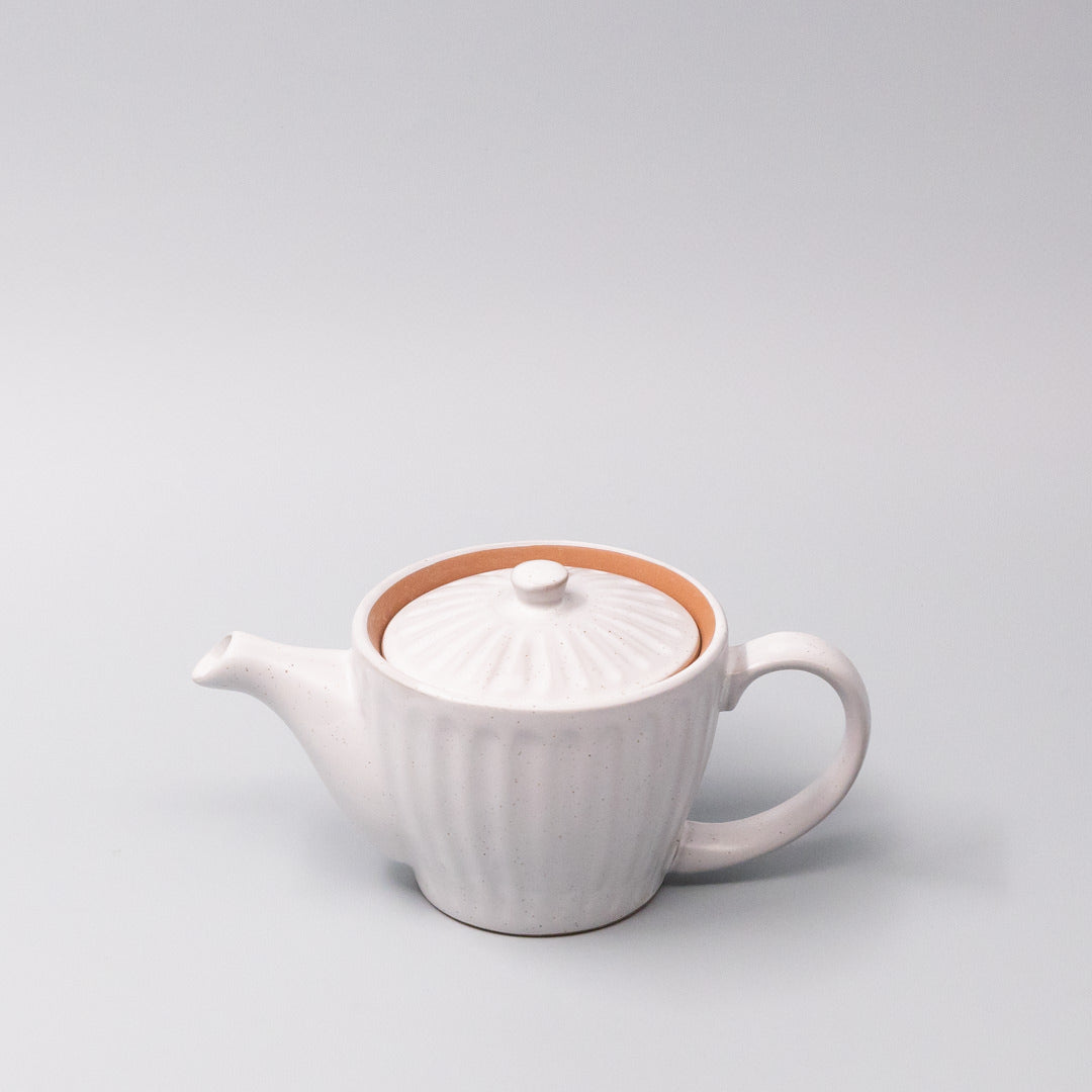 Teapot 480ml Speckled White Ridge Glaze