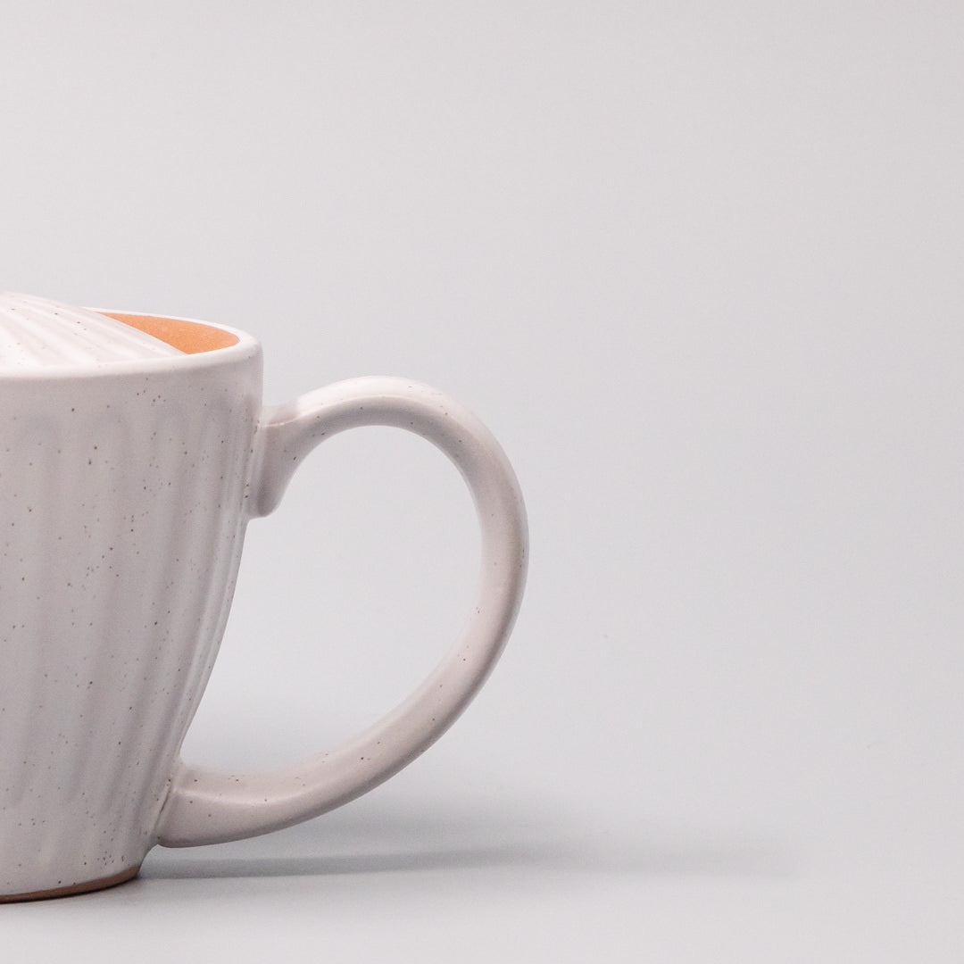 Teapot 480ml Speckled White Ridge Glaze