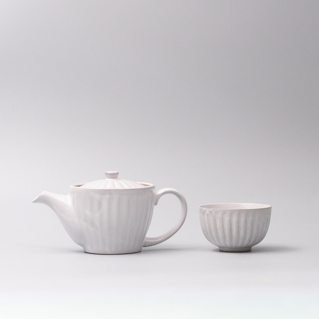 Teapot 480ml Speckled White Ridge Glaze