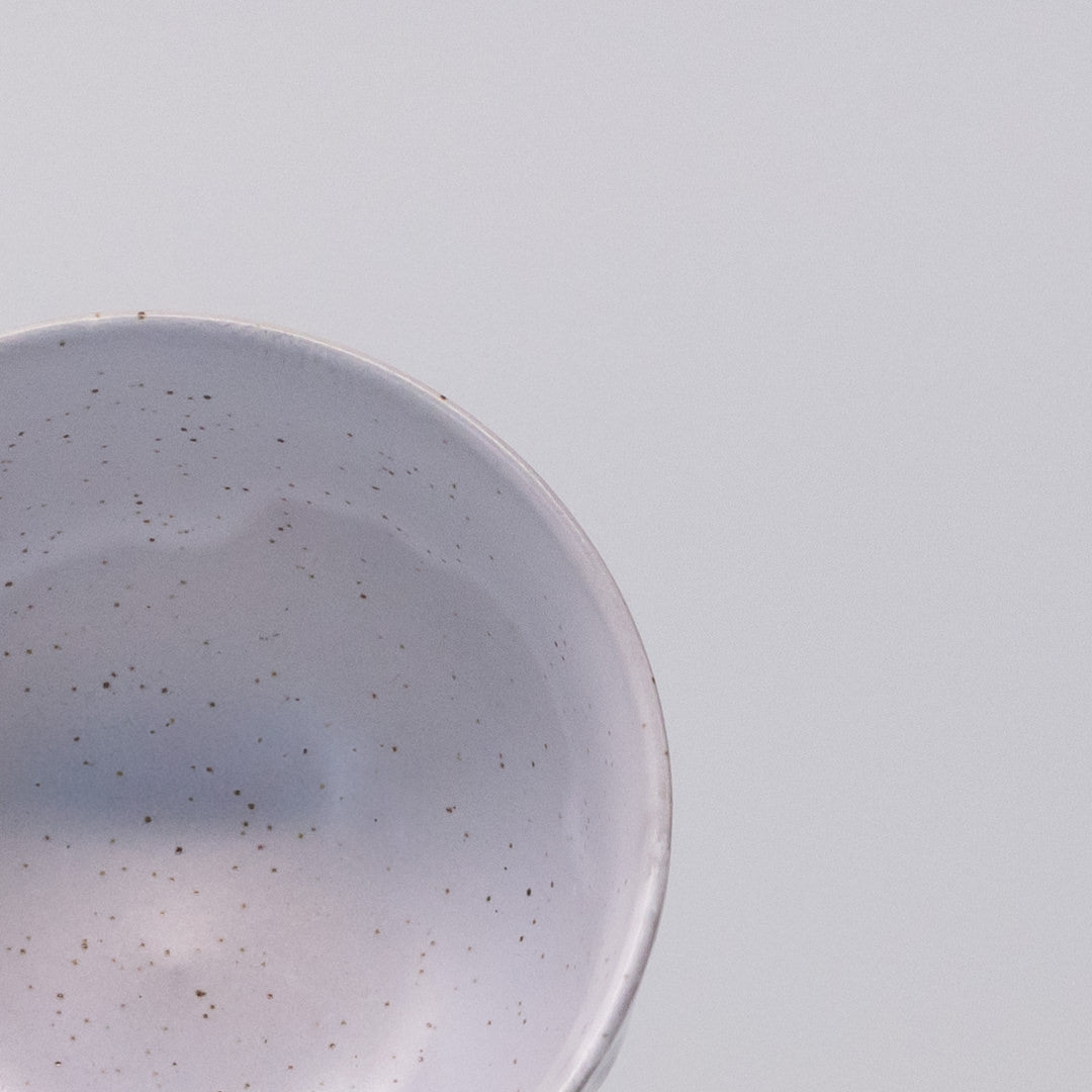 Tea Cup Ridged 150ml Speckled White