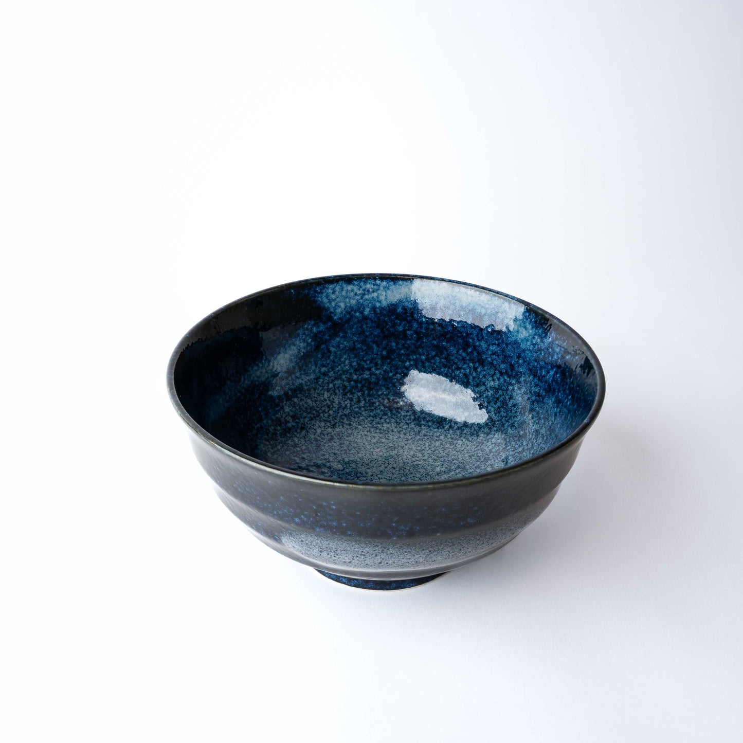 Udon Bowl Fluted 17cm Bright Indigo Glaze