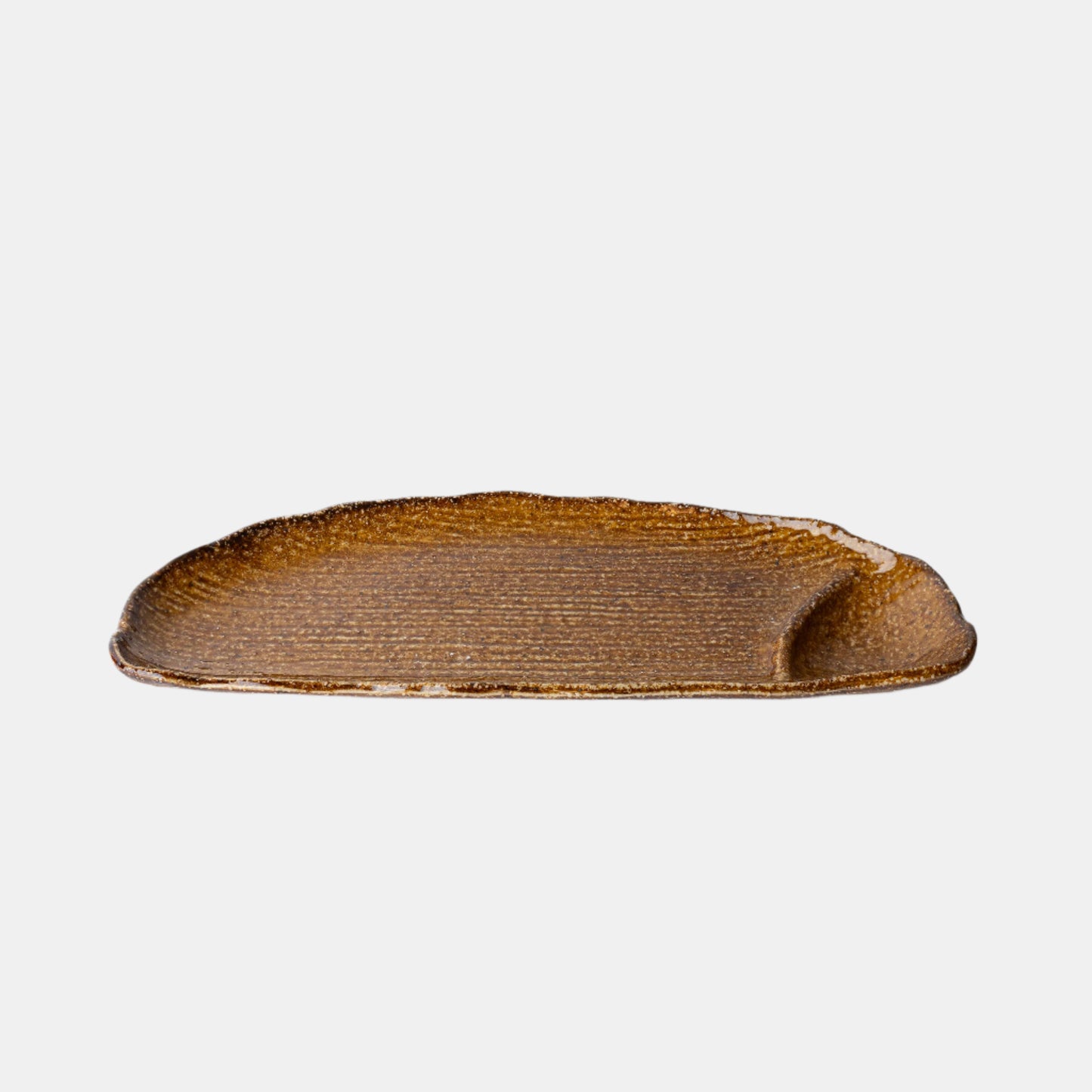 Organic Dumpling Plate 28 cm / Ochre Glaze